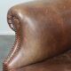Cognac-coloured vintage cow leather club armchair in English style
