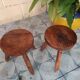 Paire de tabourets tripode en bois vintage