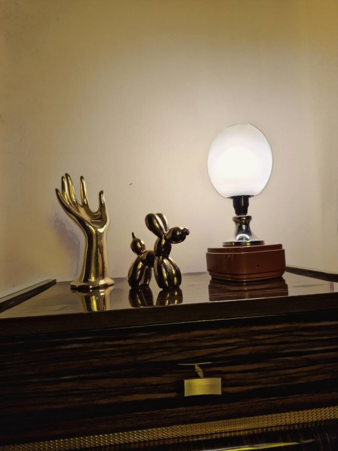 Murano glass, vintage 70s table lamp