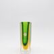 Vase Cesare Toso - Murano - Sommerso - Pentagonal vert et ambre