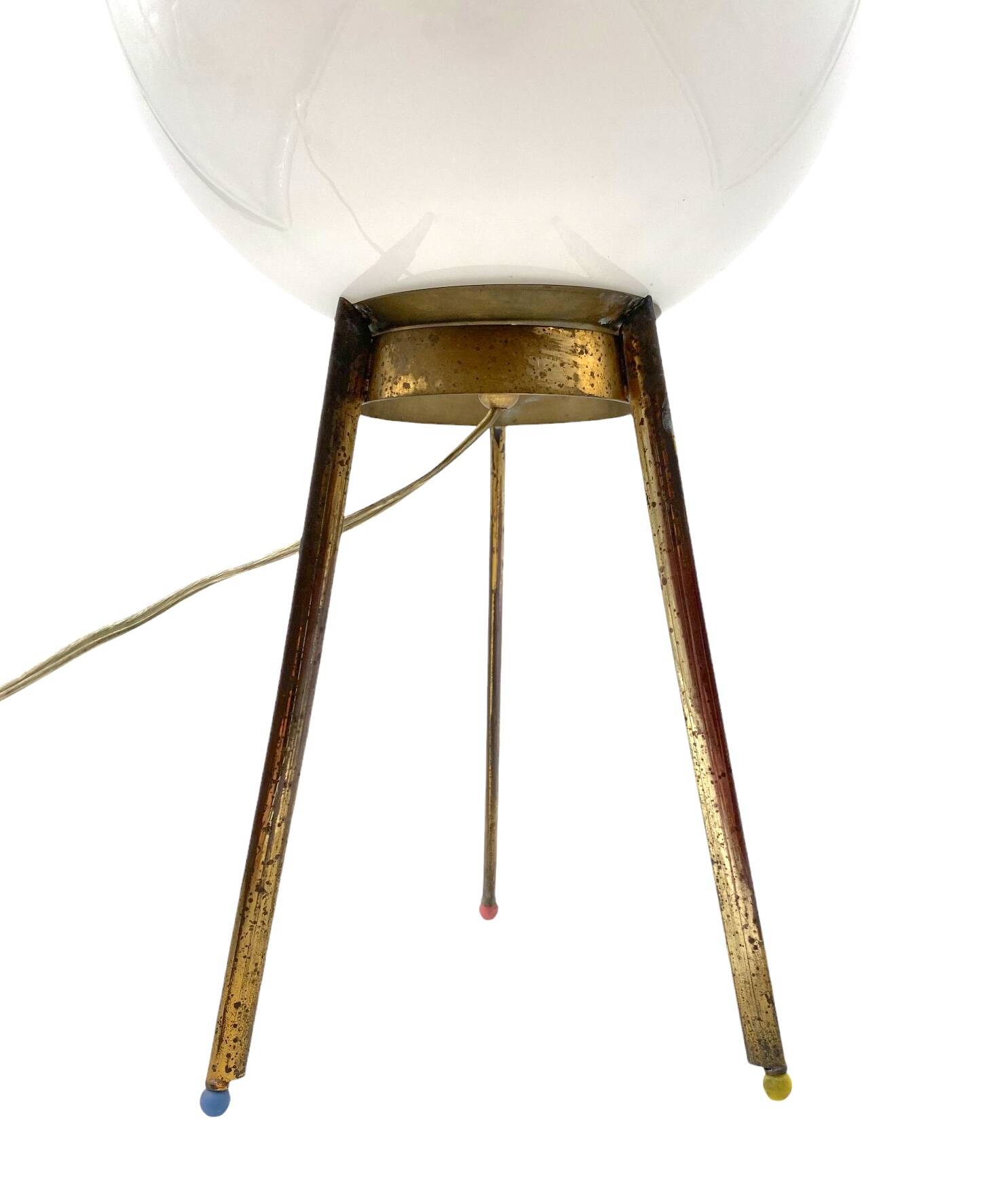 Mid-Century tripod brass table lamp, Lumi Italy 1950s