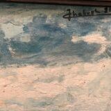 Painting old landscape painting old painting landscape signed Chabrol