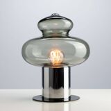 Space age chrome and glass table lamp