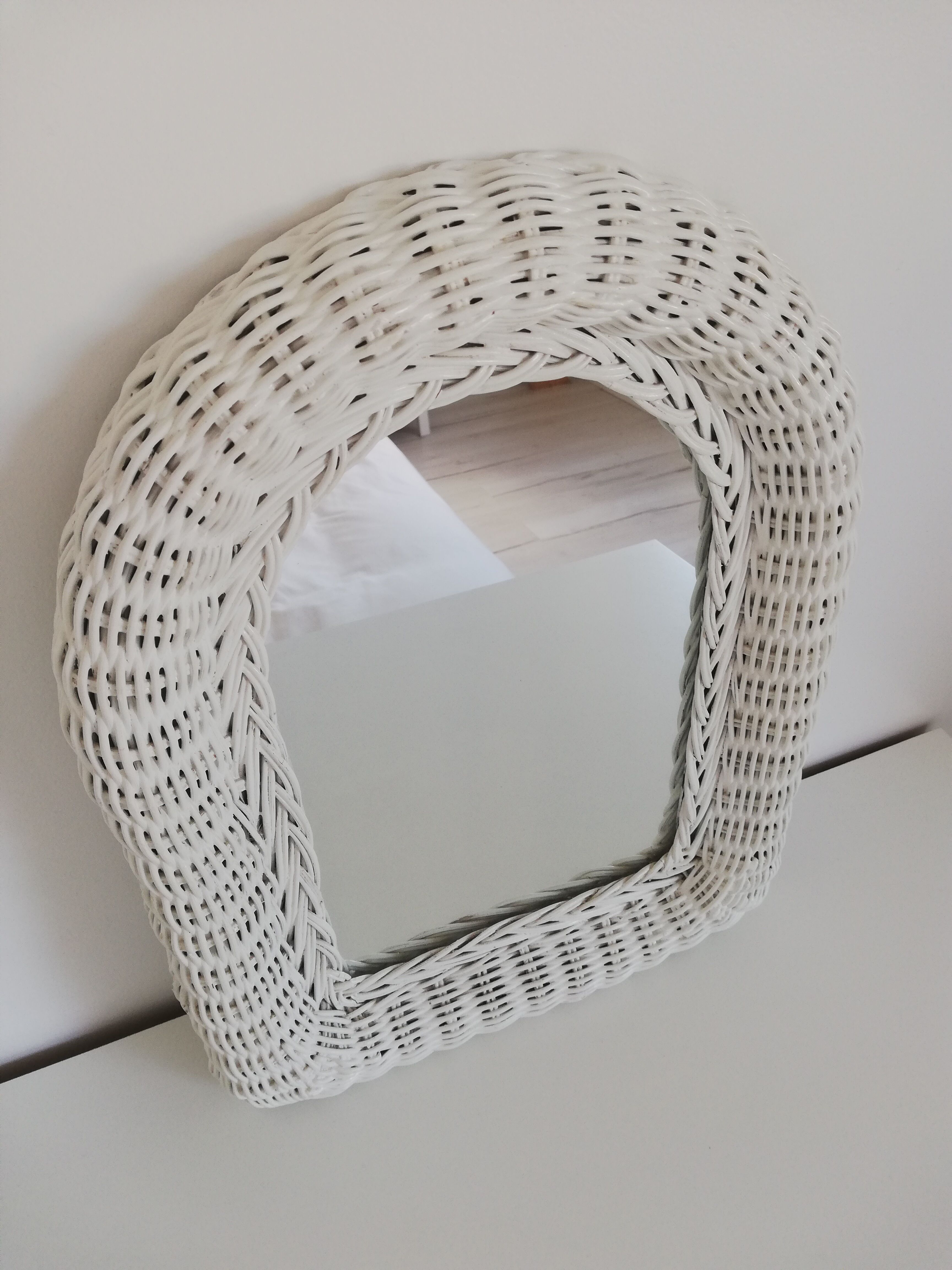Vintage wicker mirror