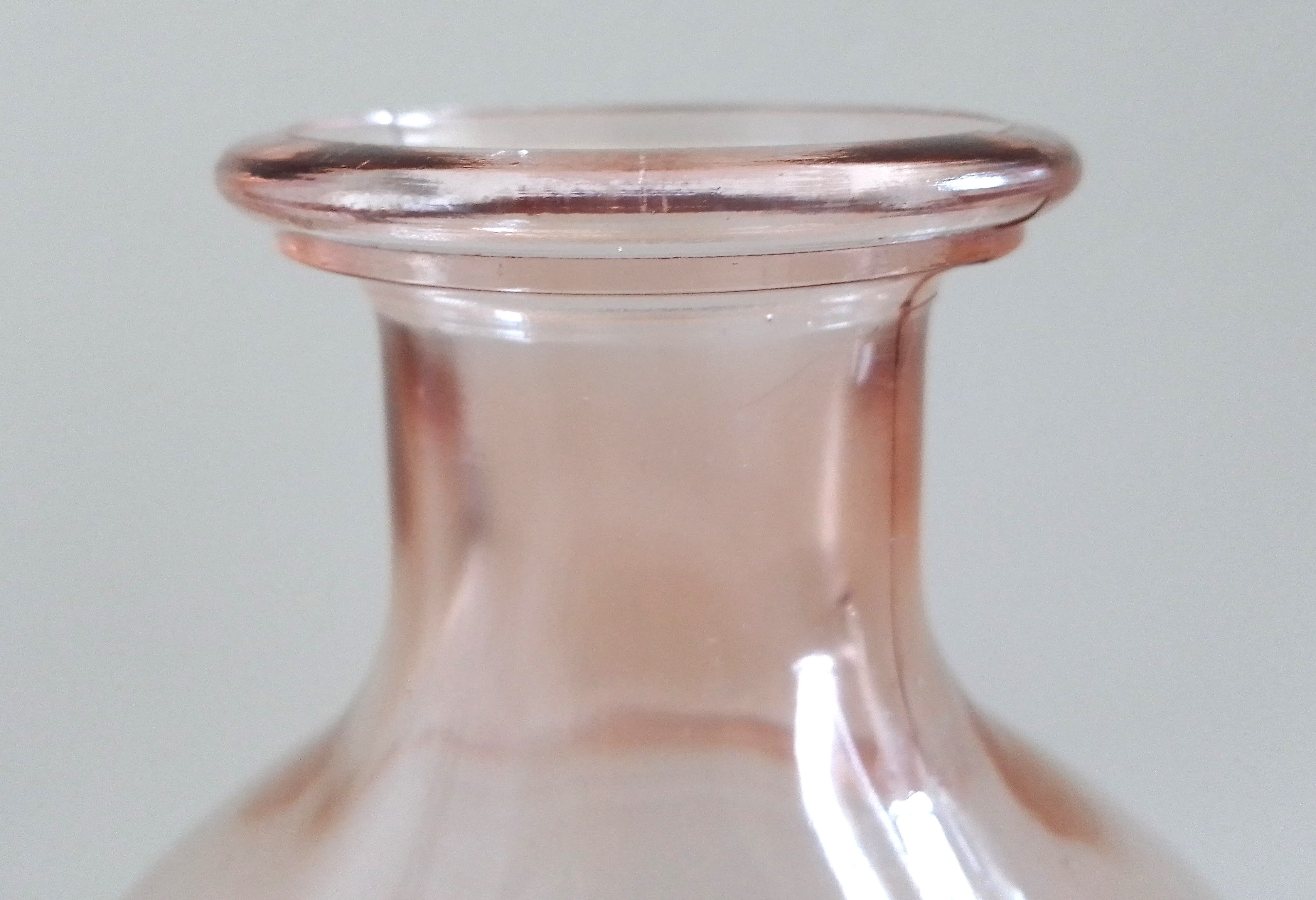 Pink molded glass decanter, Luminarc