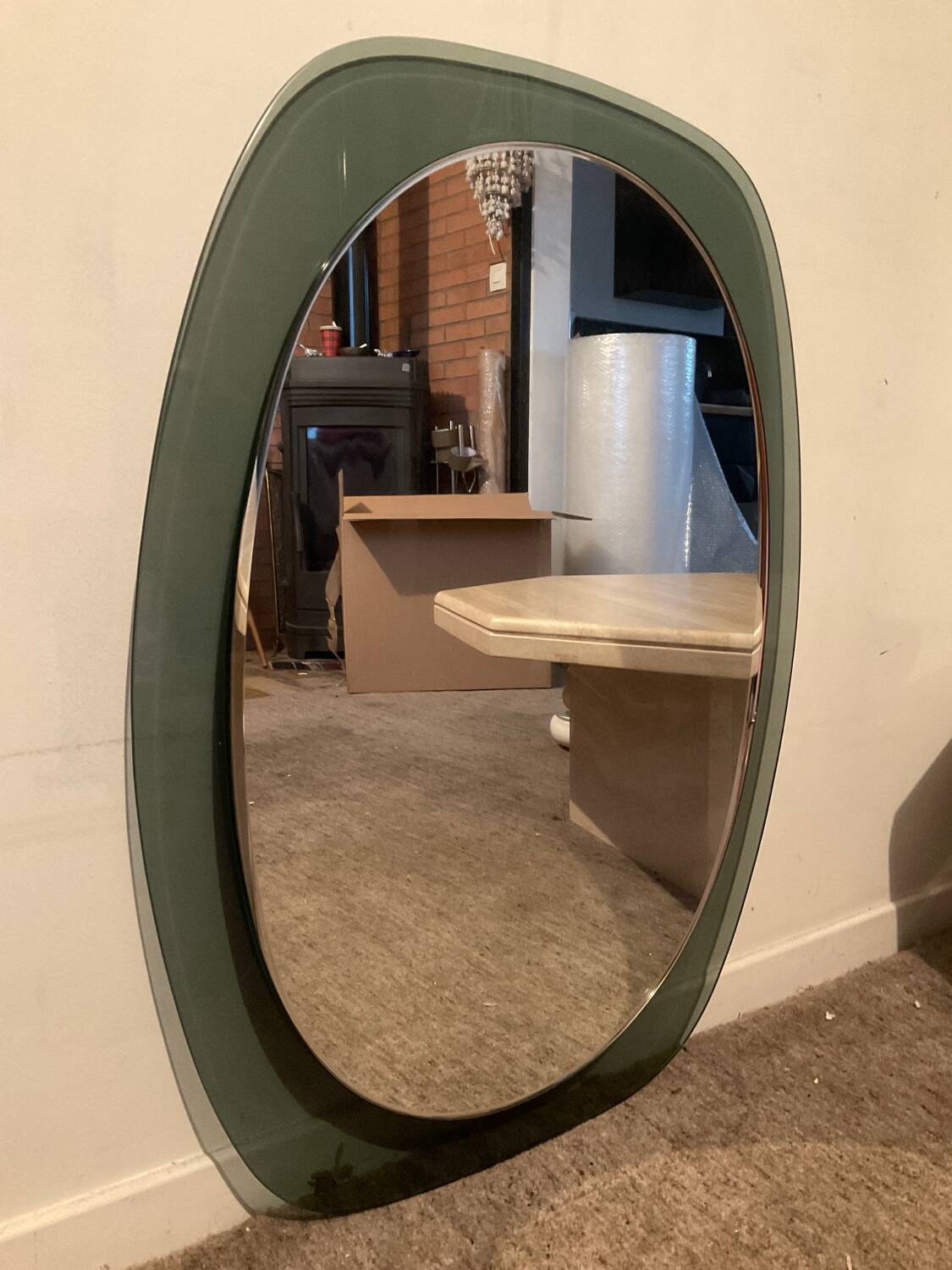 Vintage smoked glass mirror from the 70s