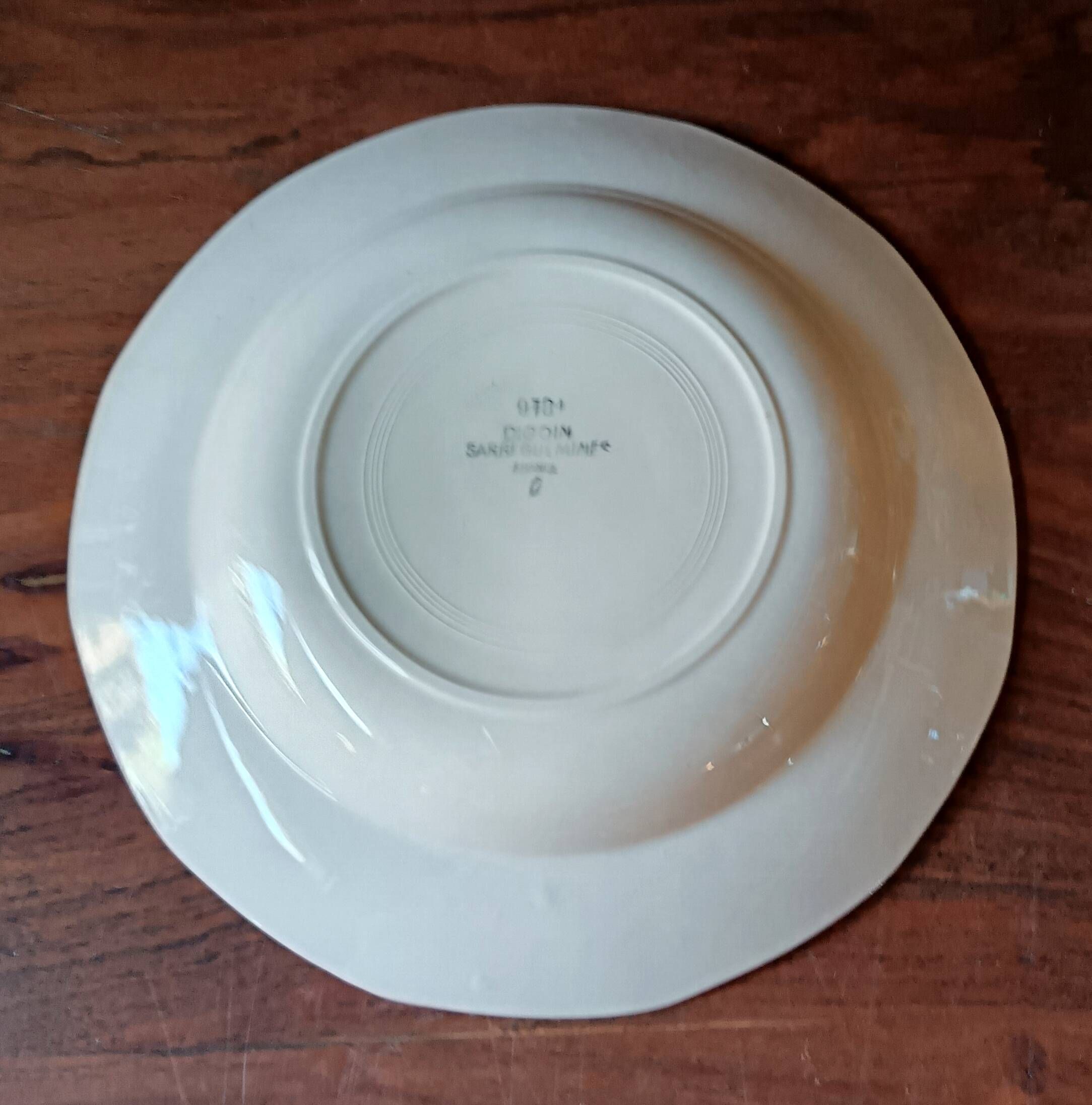 6 vintage soup plates Sarreguemines Digoin