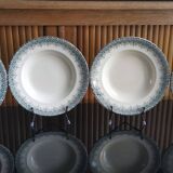 4 assiettes creuses en Terre de Fer Longwy modèle "Suzanne"