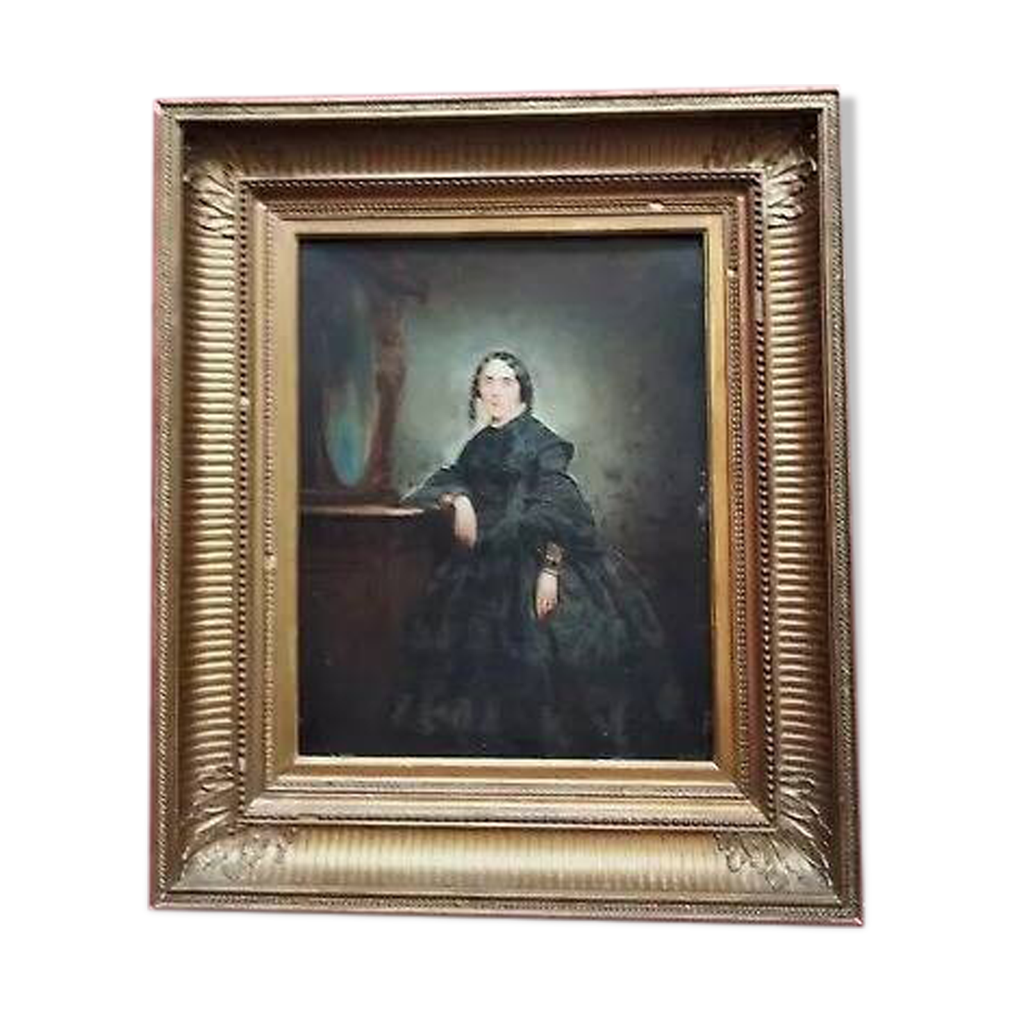19th Century Master Portrait of a Elegant Woman Oil Painting