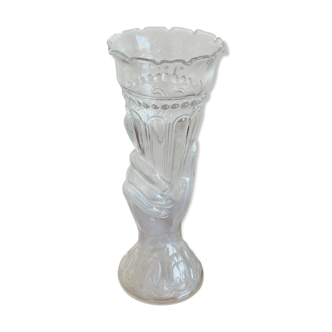 Glass vase hand cornucopia