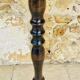 Vintage Floor Lamp Turned Wood, Bamboo Rattan Circa 1950s