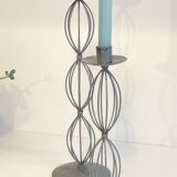 Geometric METAL CANDLE HOLDERS Patinated Gray