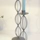 Geometric METAL CANDLE HOLDERS Patinated Gray