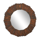 Mid-century mirror in carved wood from the 1960s.