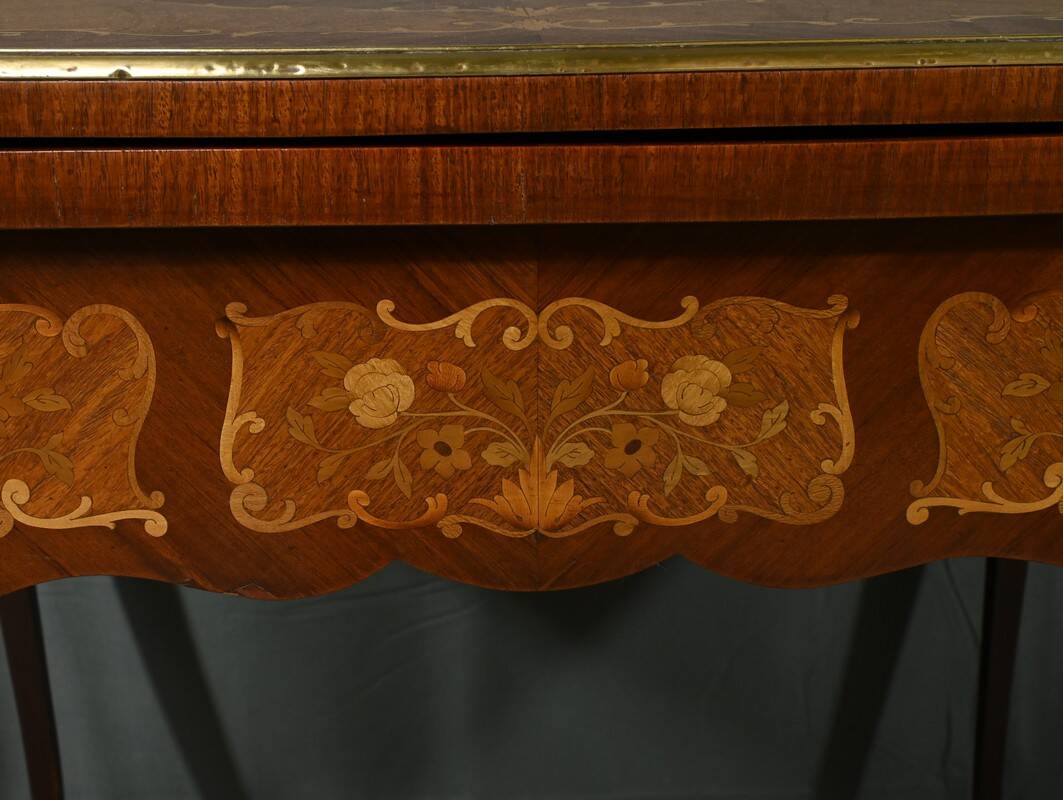 Mahogany Games Table, Louis XV/Louis XVI Transition Style – Late 19th Century