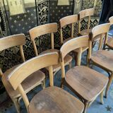 Set de 8 chaises bistrot signées «Thonet » 1950