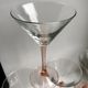 Set of 4 pink-footed cocktail glasses 70s