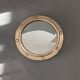 Witch porthole mirror 1940 in vintage gilded brass.