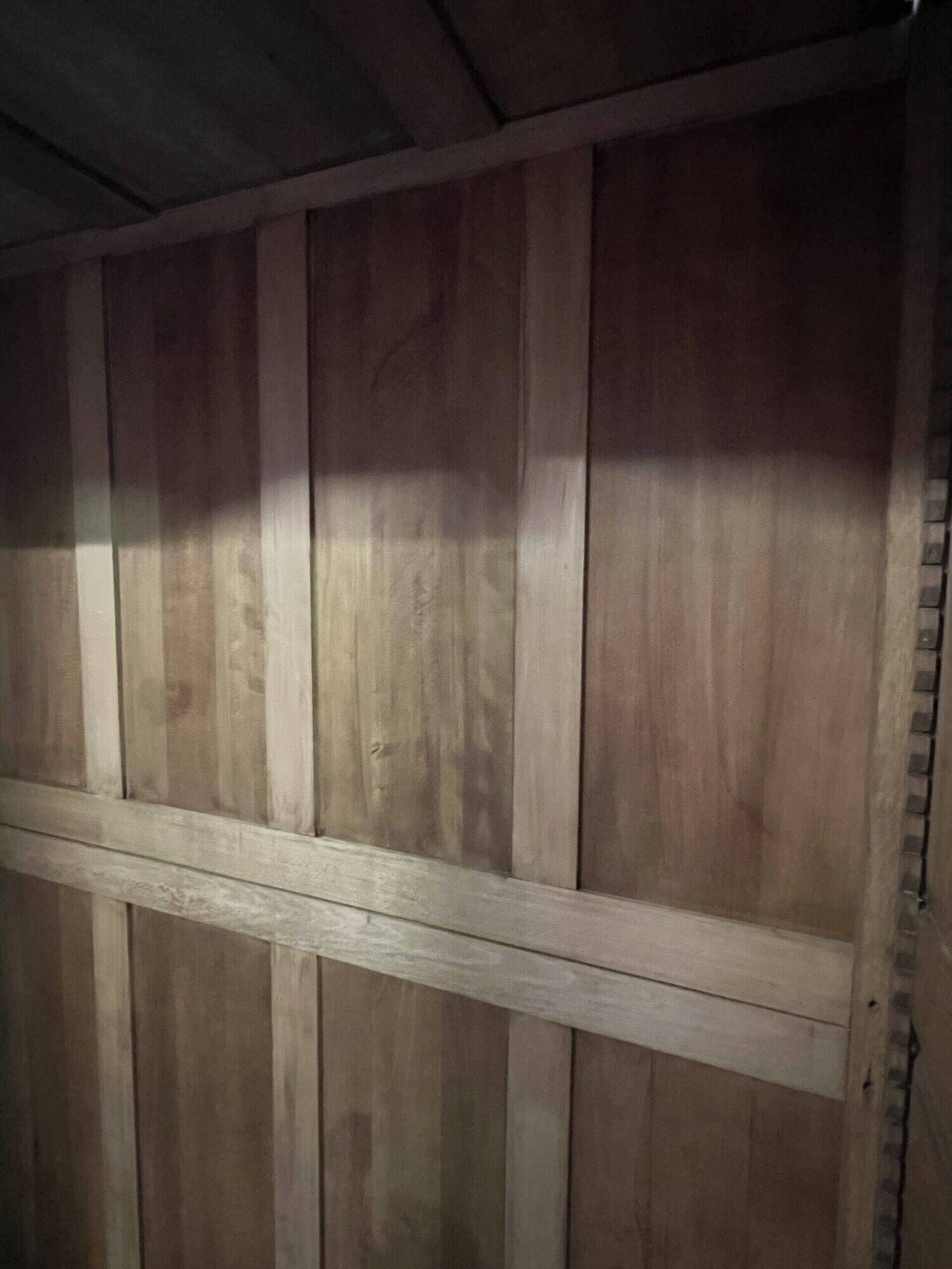 Pair of high-quality solid oak Norman wardrobes, "Cauchoise" model from the 1960s-1970s.