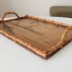 Vintage serving dish in bamboo and rattan Diamond Head Hawaii Tiki 60's