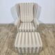 Winged armchair with footstool, 1960s.