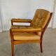Fauteuil en cuir beige vintage des années 1970 par Göte Möbler.