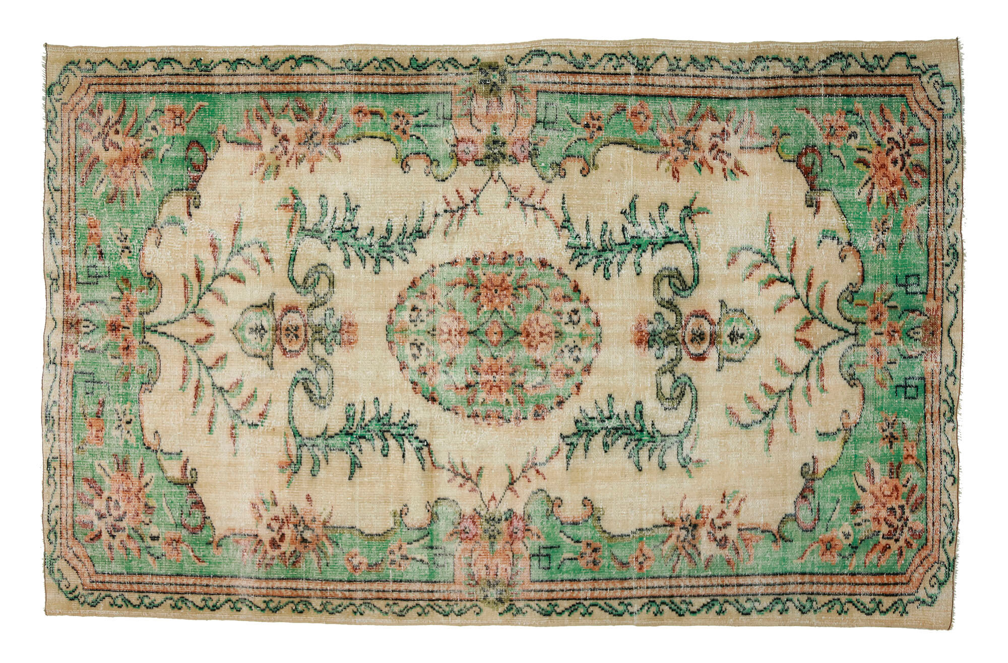Anatolian handmade vintage rug 276 cm x 175 cm