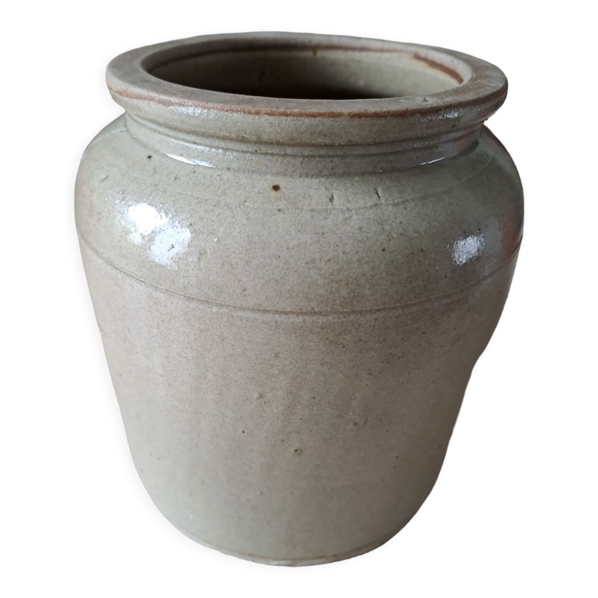 Varnished stoneware pot