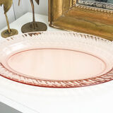 Plat oval en verre dépression rose "Rosaline" Arcoroc de Luminarc