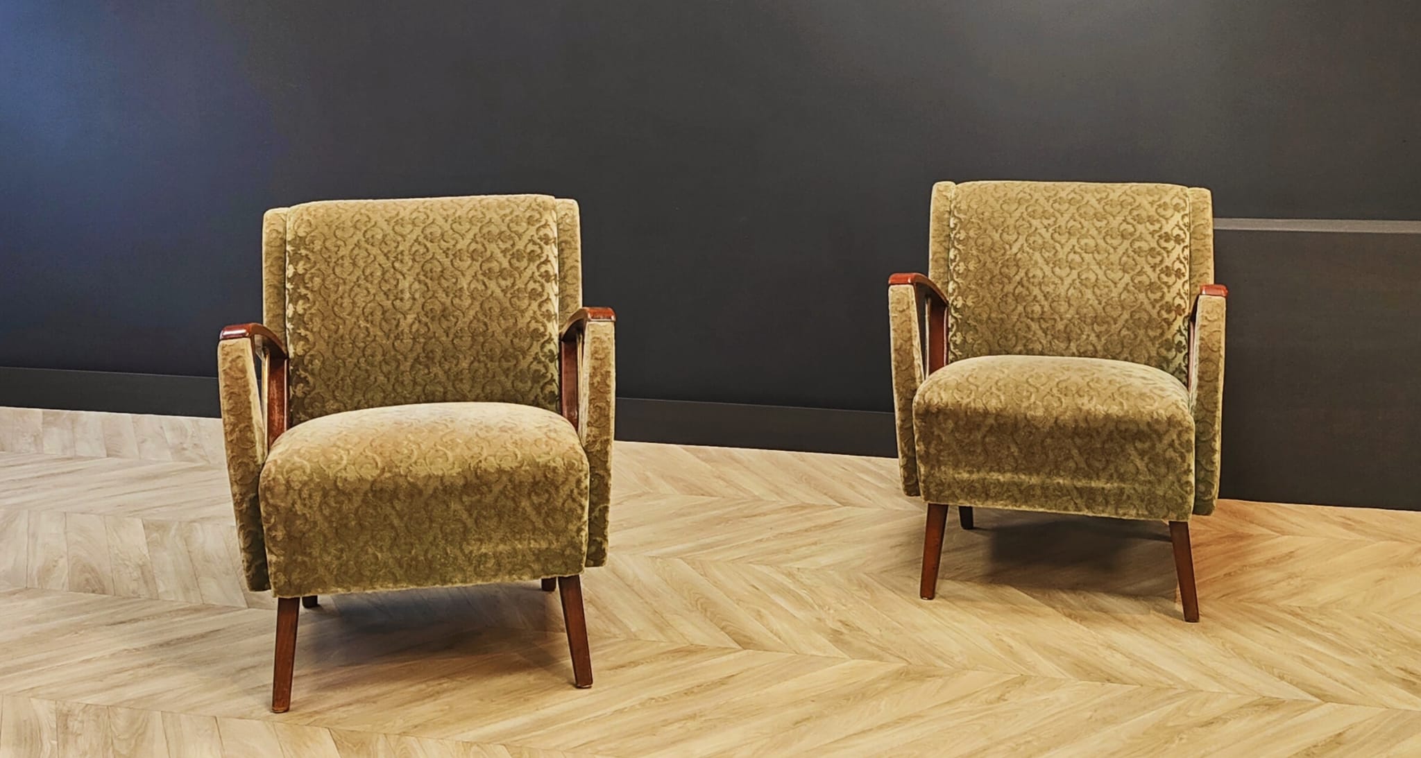 Two mid century armchairs