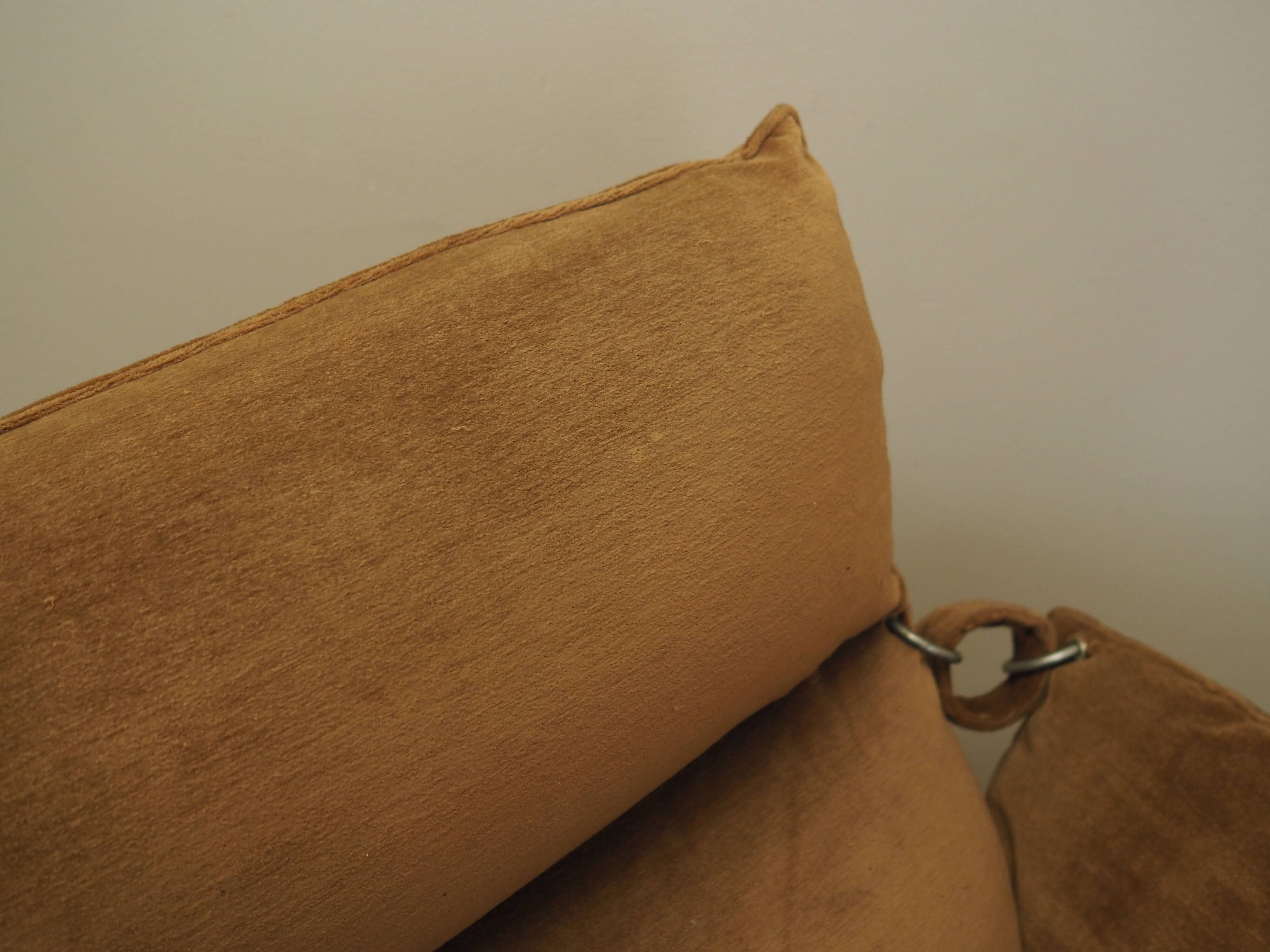 Brown velvet sofa, Italian design, 1970s, manufacturer: Dall'Oca
