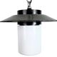 Industrial Grey Enamel Pendant Lamp with Milk Glass, 1960s