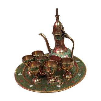 Old brass tea service