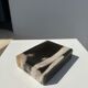 Symmetrical multicolored petrified wood soap dish