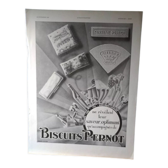 Pernot biscuit paper advertisement revised from the 1930s