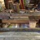 Oak workbench in raw wood