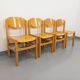 Set of 4 minimalist vintage beechwood chairs from the 80s