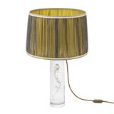 Daum France, cylindrical bubble glass lamp, circa 1975