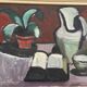 Original Swedish Oil on Canvas – “Pitcher and Plant” by Evy Olesen