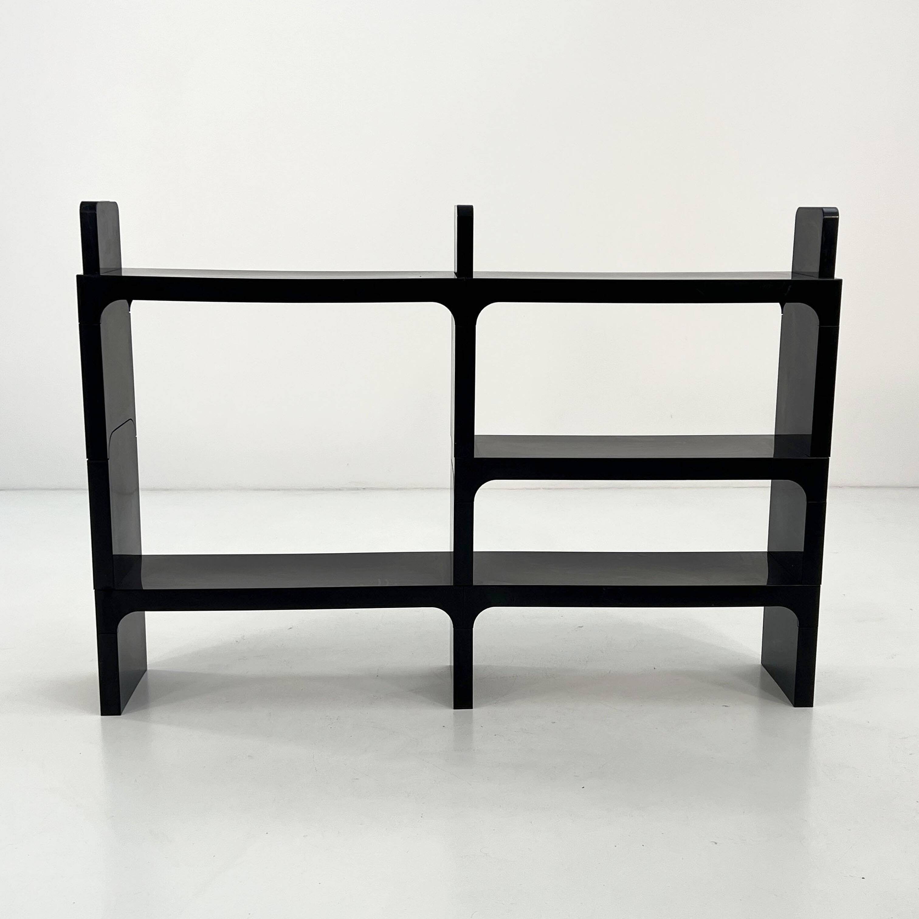 Modular black shelf by Olaf Von Bohr for Kartell, 1970