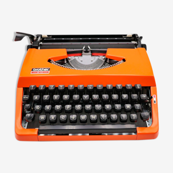 Revised orange brother 210 typewriter with new ribbon