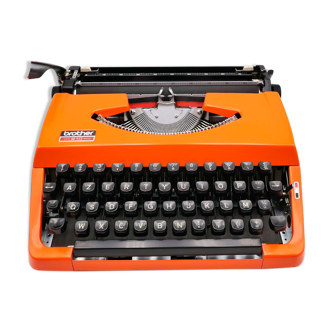 Revised orange brother 210 typewriter with new ribbon