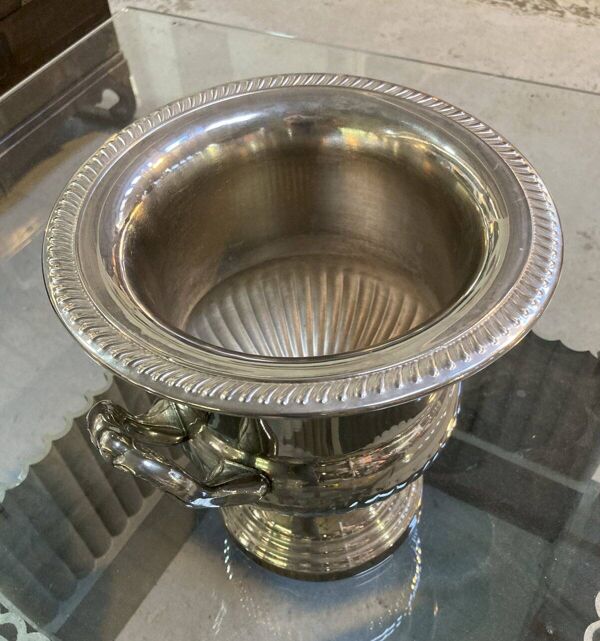 Seau à glace ou seau à champagne ancien - métal argenté