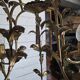 Vintage 5-light foliage chandelier in gold metal