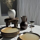 Set of 6 stoneware plates Village France D24