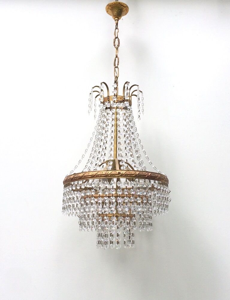 Lustre montgolfière à pampilles