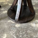 Circular tripod pedestal table with central base, coffee table 50x50x50