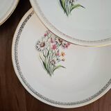 Vintage Floral Pattern Gien Earthenware Dinner Plates