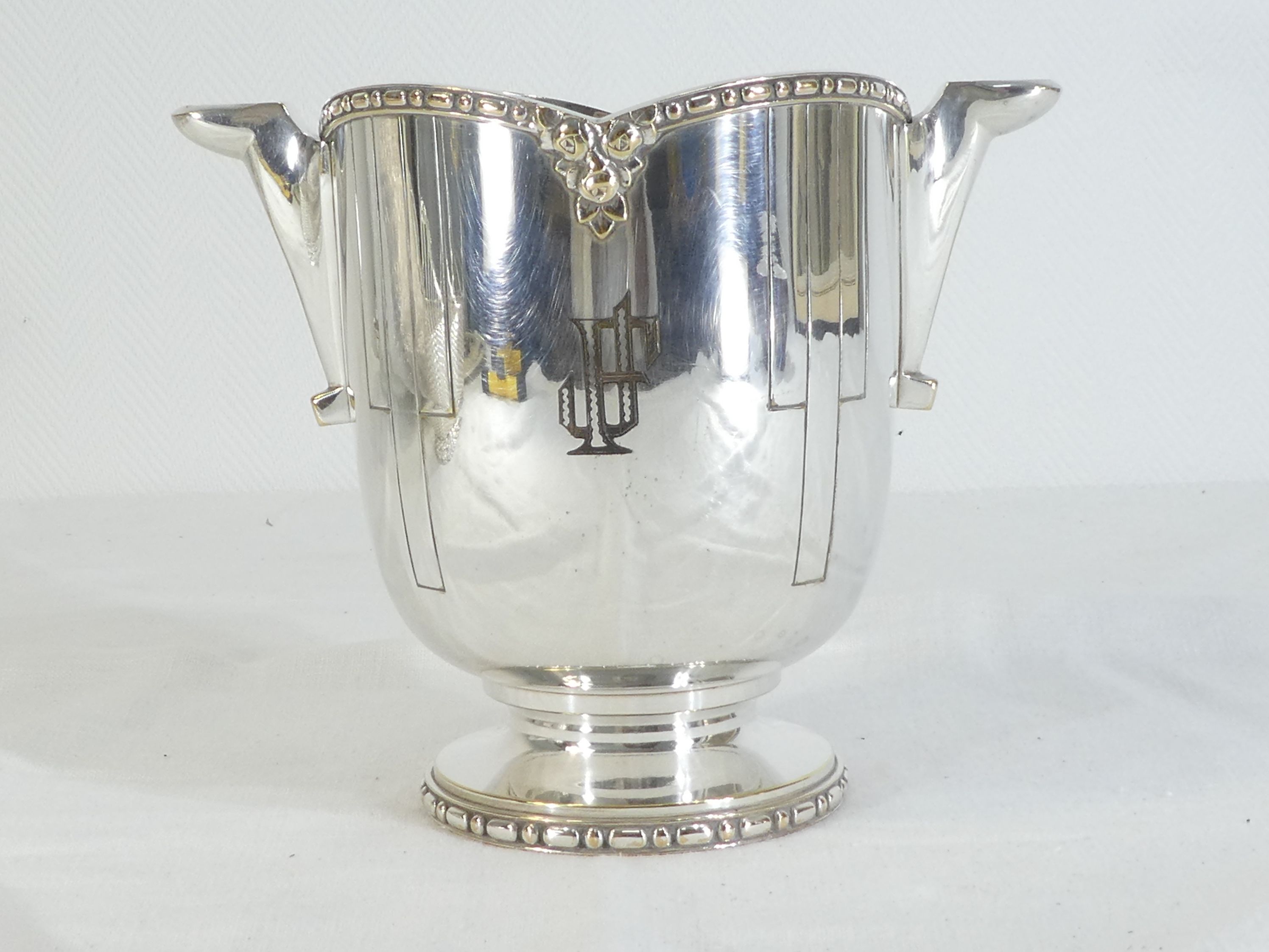 Seau a glace art deco in silver metal goldsmith roux marquiand