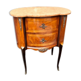 Chest of drawers old marquetry marble top style louis xvi